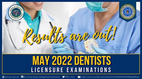 RESULTS: May 2022 Dentist Licensure Examination.